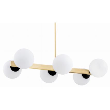 Argon 2549 - Viseći luster FREEMONT 6xE27/15W/230V zl./bela/crni