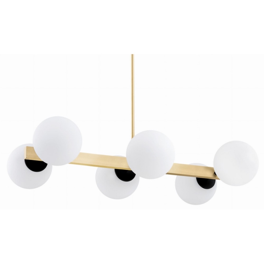 Argon 2549 - Viseći luster FREEMONT 6xE27/15W/230V zl./bela/crni