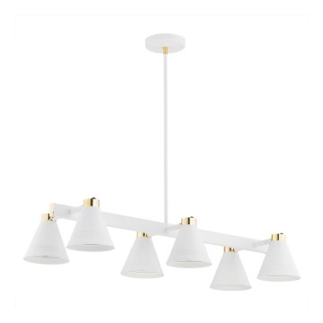 Argon 2551 - Viseći luster AVALONE 6xE27/15W/230V bela/zl.