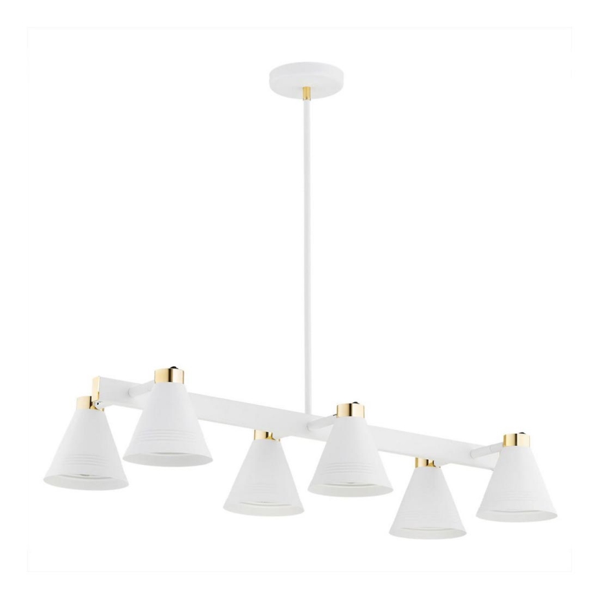 Argon 2551 - Viseći luster AVALONE 6xE27/15W/230V bela/zl.