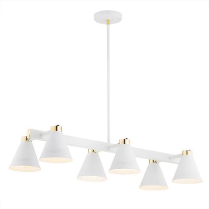 Argon 2551 - Viseći luster AVALONE 6xE27/15W/230V bela/zl.