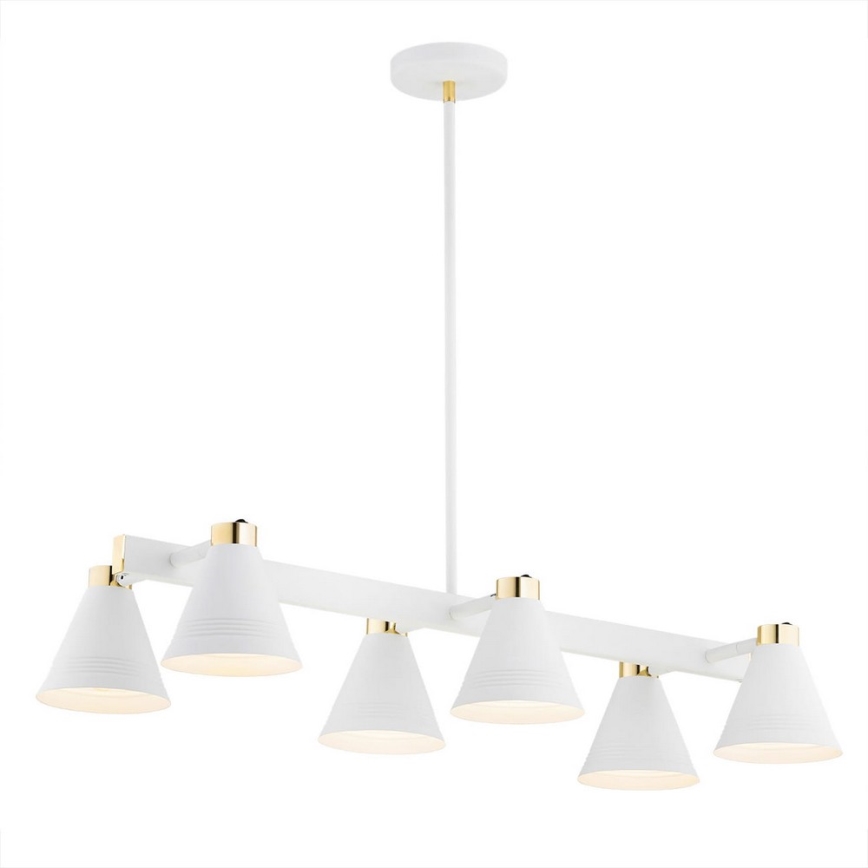 Argon 2551 - Viseći luster AVALONE 6xE27/15W/230V bela/zl.