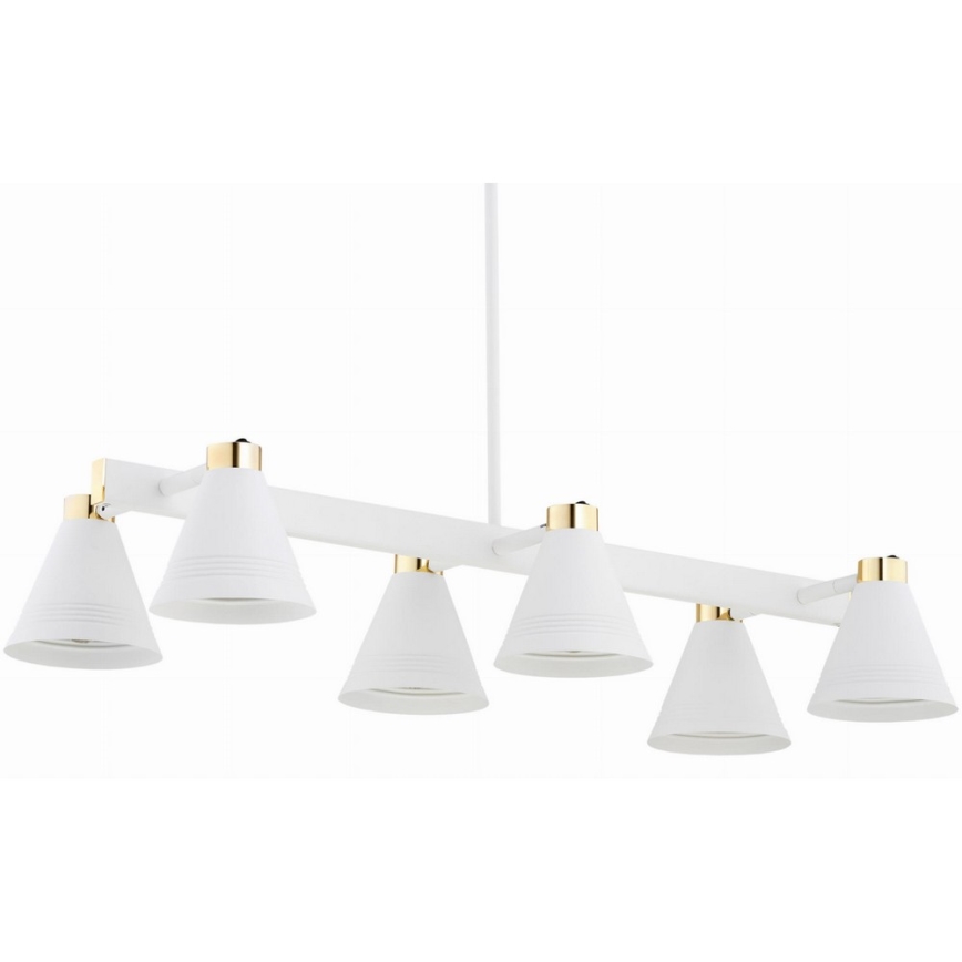 Argon 2551 - Viseći luster AVALONE 6xE27/15W/230V bela/zl.