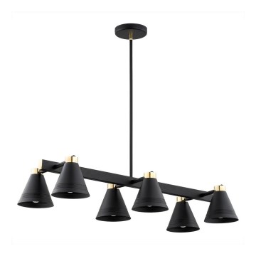 Argon 2552 - Viseći luster AVALONE 6xE27/15W/230V crni/zl.