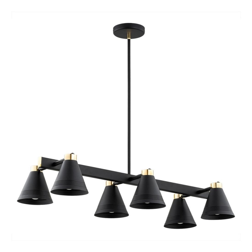 Argon 2552 - Viseći luster AVALONE 6xE27/15W/230V crni/zl.