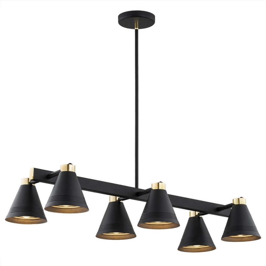 Argon 2552 - Viseći luster AVALONE 6xE27/15W/230V crni/zl.