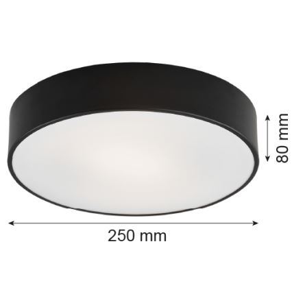 Argon 3081 - Plafonjera DARLING 2xE27/15W/230V pr. 25 cm crni