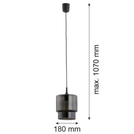 Argon 3270 - Luster na sajli NEWA 1xE27/15W/230V crno