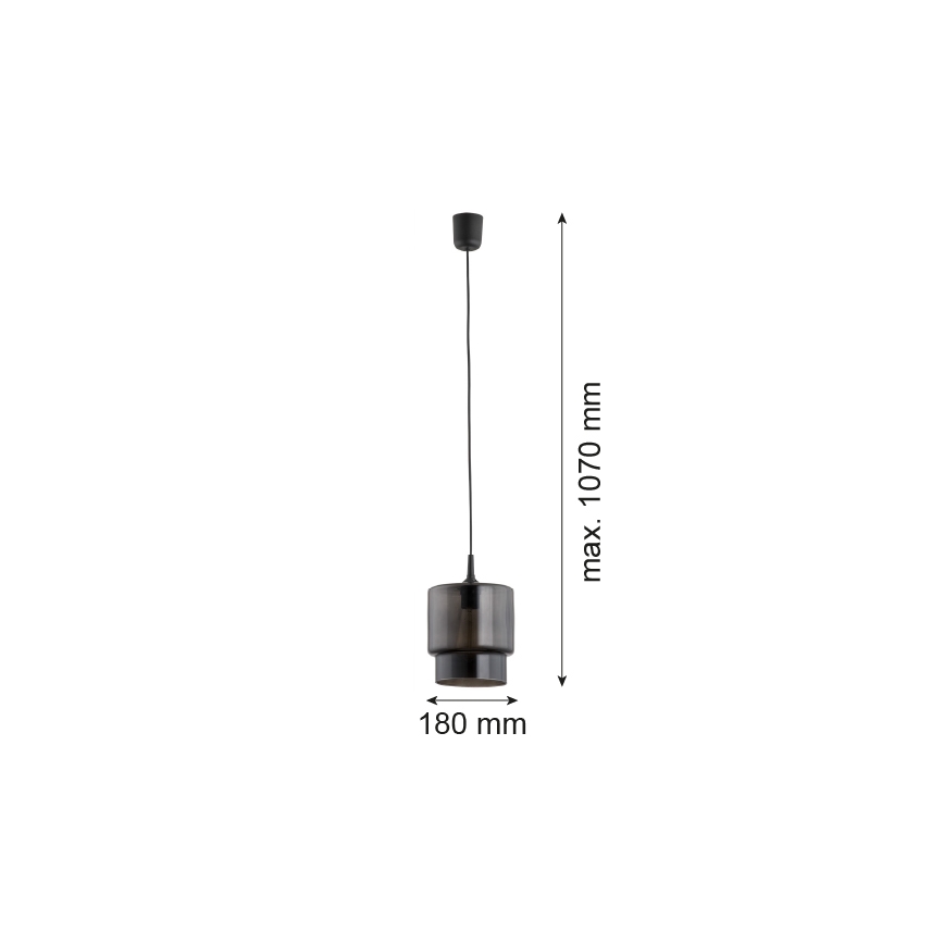 Argon 3270 - Luster na sajli NEWA 1xE27/15W/230V crno