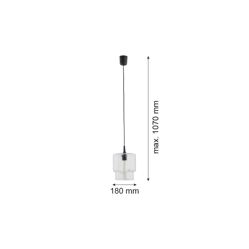 Argon 3275 - Luster na sajli NEWA 1xE27/15W/230V proziran