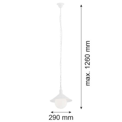 Argon 3296 - Spoljašnji luster ERBA BIS 1xE27/60W/230V