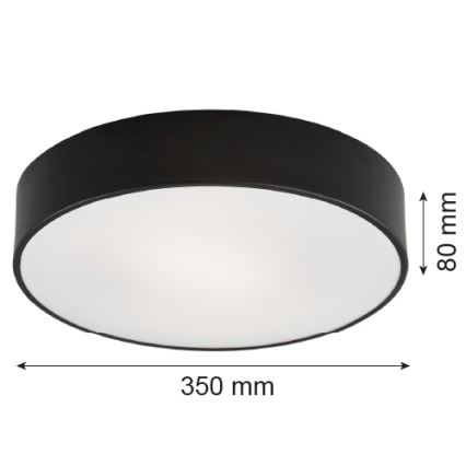 Argon 3570  - LED Plafonjera DARLING LED/25W/230V pr. 35 cm crno