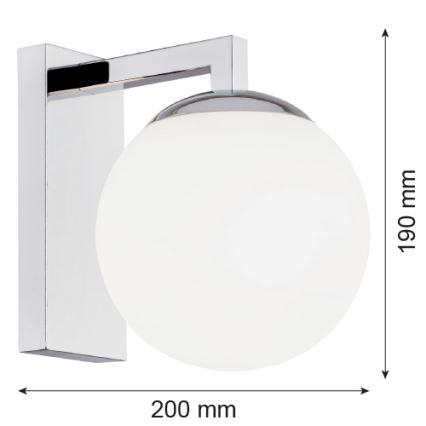 Argon 3735 - Zidna lampa ASPEN 1xE27/15W/230V sjajni krom