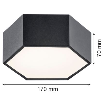 Argon 3824 - LED Plafonjera ARIZONA LED/9W/230V crno