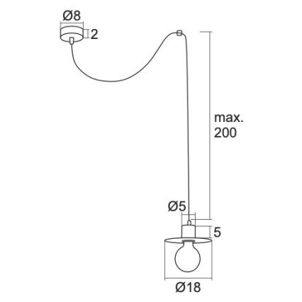 Argon 3834 - Luster na sajli CORSO 1xE27/15W/230V beli