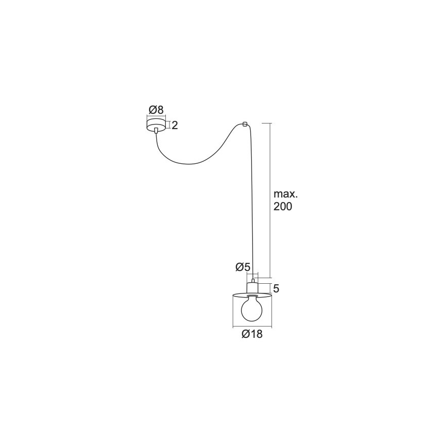Argon 3834 - Luster na sajli CORSO 1xE27/15W/230V beli