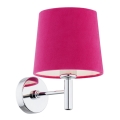 Argon 3909 - Zidna lampa BOLZANO 1xE27/15W/230V roze/sjajni krom
