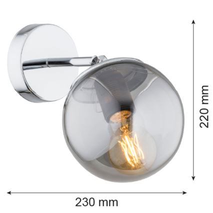 Argon 3989 - Zidna lampa SATELITE 1xE27/15W/230V sjajni krom/sivo
