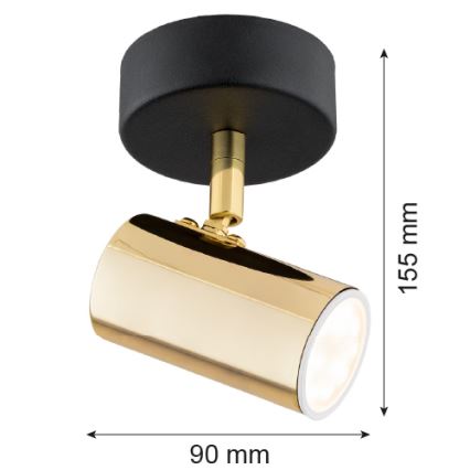 Argon 4208 - Reflektorska plafonjera LAGOS 1xGU10/5W/230V mesing/crno