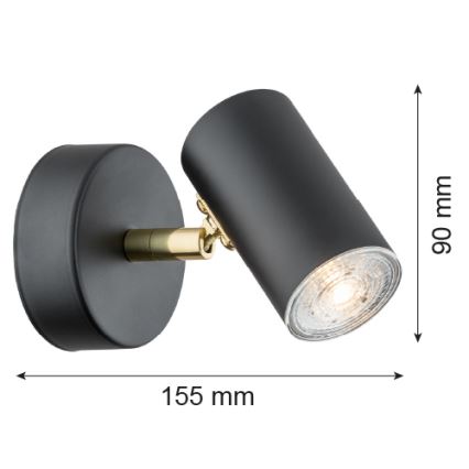 Argon 4210 - Reflektorska plafonjera LAGOS 1xGU10/5W/230V crno/mesing
