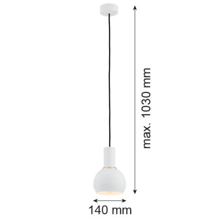 Argon 4215 - Luster na sajli SINES 1xE27/15W/230V pr. 14 cm beli