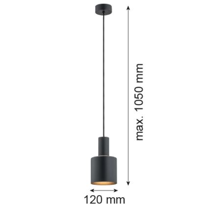 Argon 4219 - Luster na sajli SINES 1xE27/15W/230V pr. 12 cm crno