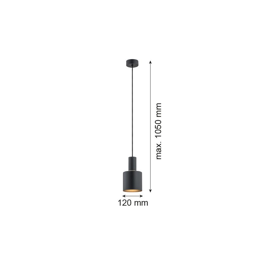 Argon 4219 - Luster na sajli SINES 1xE27/15W/230V pr. 12 cm crno
