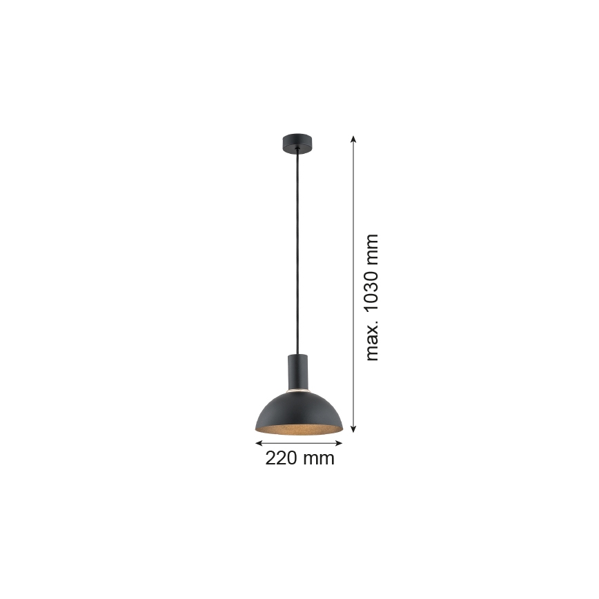 Argon 4222 - Luster na sajli SINES 1xE27/15W/230V pr. 28 cm crno