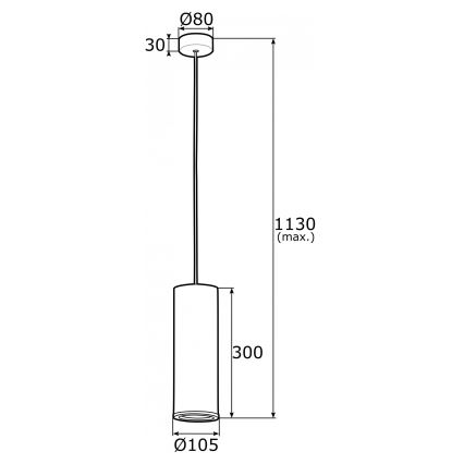 Argon 4246 - Luster na sajli LINEA 1xE27/15W/230V mesing/crno