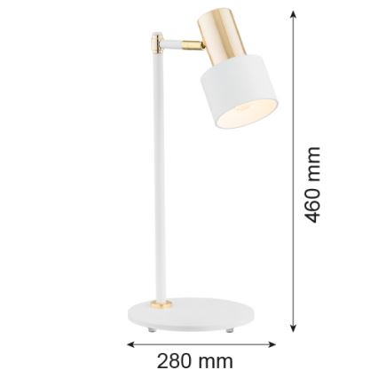 Argon 4256 - Stona lampa DORIA 1xE27/15W/230V beli/mesing