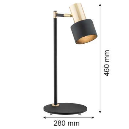 Argon 4257 - Stona lampa DORIA 1xE27/15W/230V crno/mesing