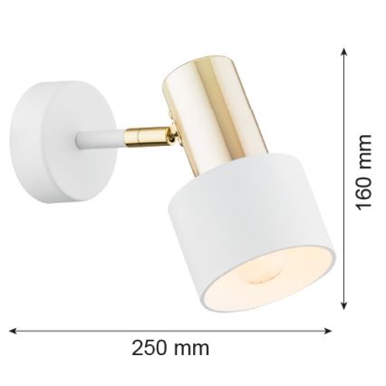 Argon 4264 - Zidna reflektorska lampa DORIA 1xE27/15W/230V beli/mesing