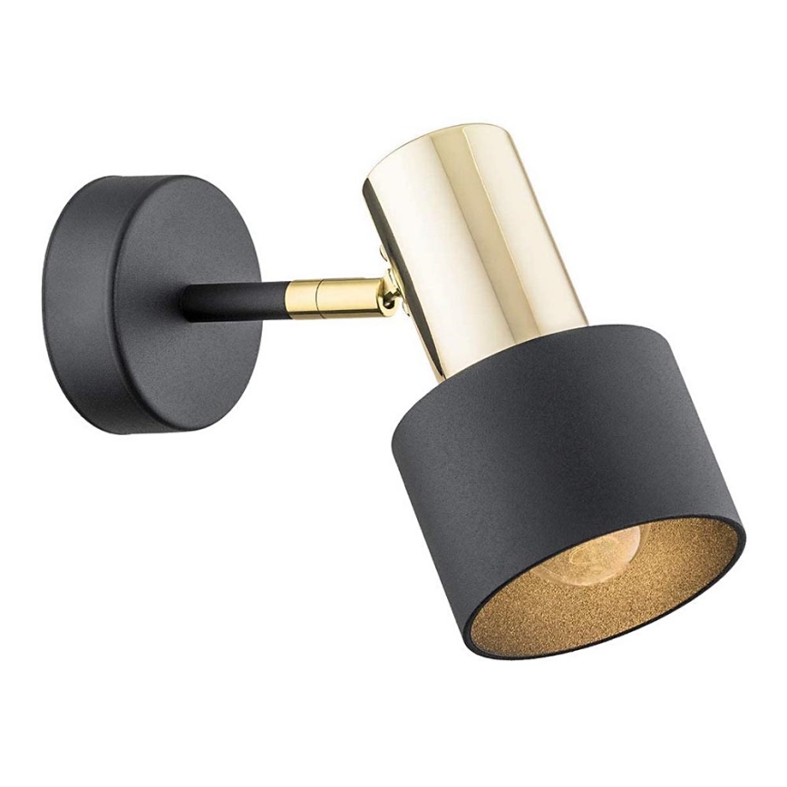 Argon 4265 - Zidna reflektorska lampa DORIA 1xE27/15W/230V crno/mesing