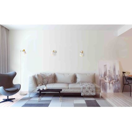 Argon 4265 - Zidna reflektorska lampa DORIA 1xE27/15W/230V crno/mesing