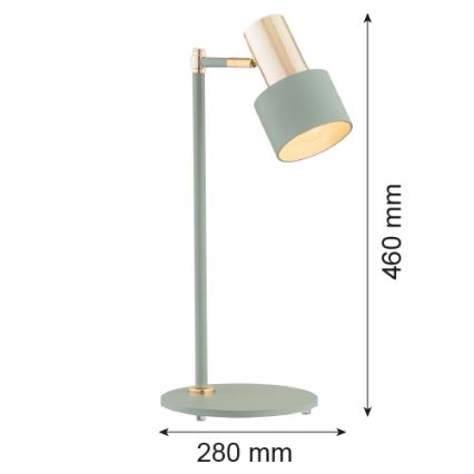 Argon 4276 - Stona lampa DORIA 1xE27/15W/230V zelena/mesing