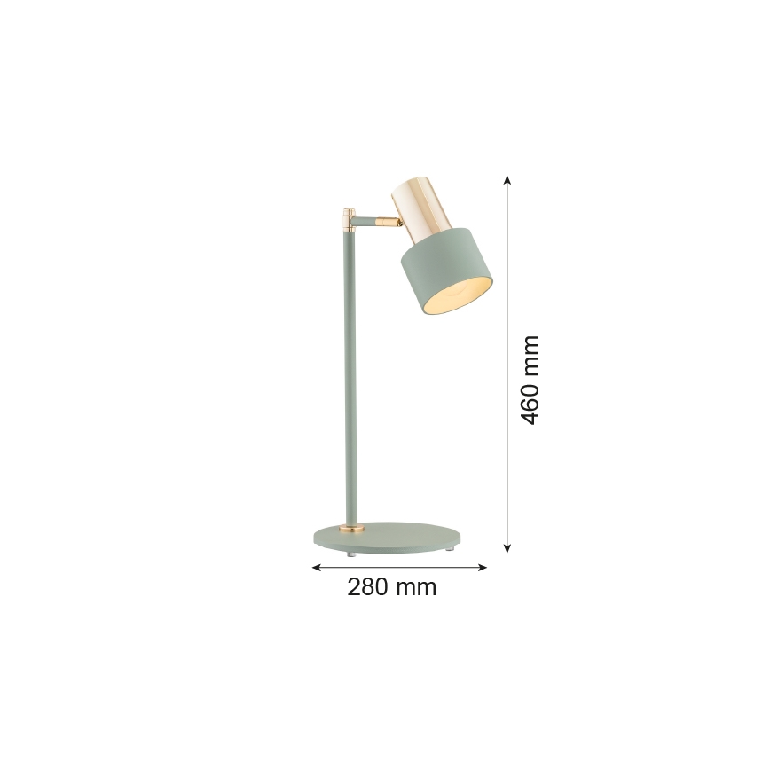 Argon 4276 - Stona lampa DORIA 1xE27/15W/230V zelena/mesing