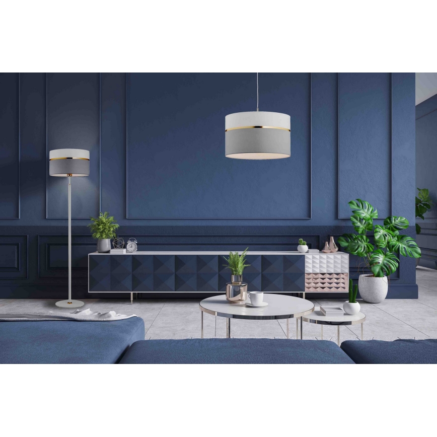 Argon 4285 - Luster na sajli KASER 1xE27/15W/230V sivo/beli/mesing