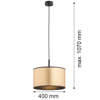 Argon 4291 - Luster na sajli KARIN 1xE27/15W/230V mesing/crno