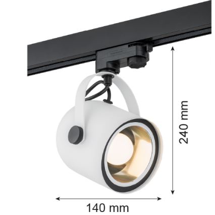 Argon 4309 - Reflektor za šinski sistem NET 1xE27/15W/230V, bela