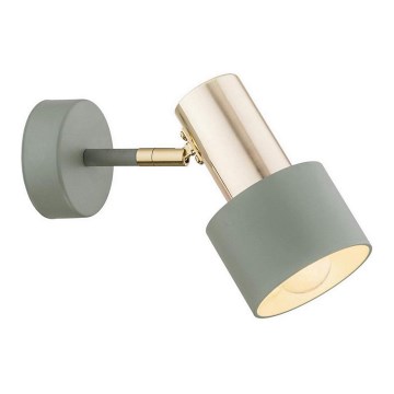Argon 4315 - Zidna reflektorska lampa DORIA 1xE27/15W/230V zelena/mesing