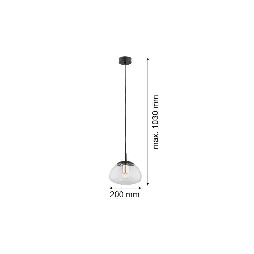 Argon 4331 - Luster na sajli TRINI 1xE27/15W/230V pr. 20 cm crno