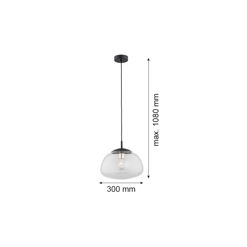Argon 4332 - Luster na sajli TRINI 1xE27/15W/230V pr. 30 cm crno