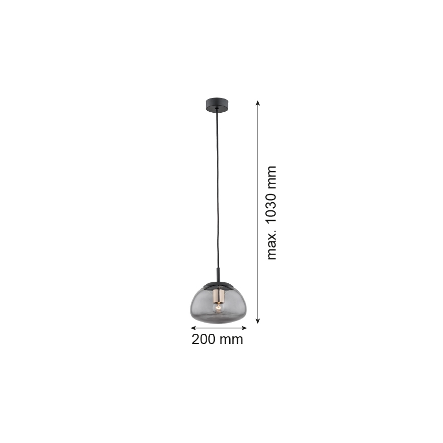 Argon 4333 - Luster na sajli TRINI 1xE27/15W/230V pr. 20 cm crno