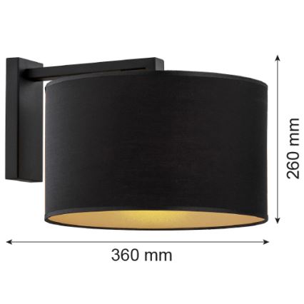 Argon 4340 - Zidna lampa KARIN 1xE27/15W/230V crno