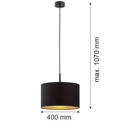 Argon 4341 - Luster na sajli KARIN 1xE27/15W/230V crno/zlatna