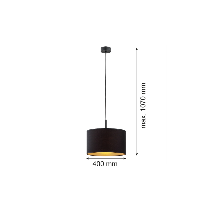 Argon 4341 - Luster na sajli KARIN 1xE27/15W/230V crno/zlatna