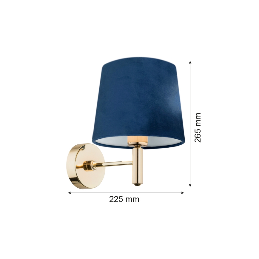 Argon 4348 - Zidna lampa PONTE 1xE27/15W/230V plava/mesing