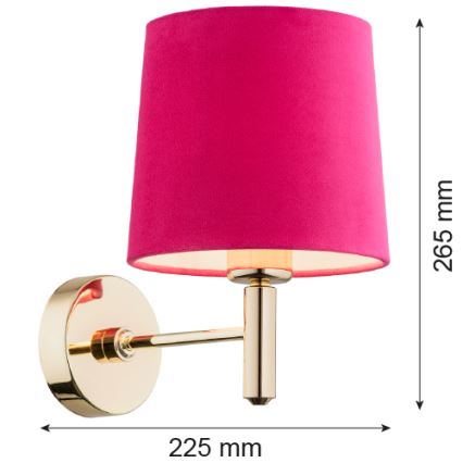 Argon 4349 - Zidna lampa PONTE 1xE27/15W/230V roze/mesing