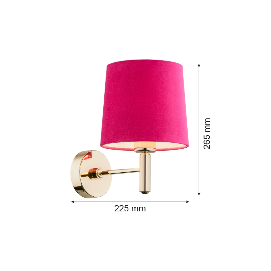 Argon 4349 - Zidna lampa PONTE 1xE27/15W/230V roze/mesing