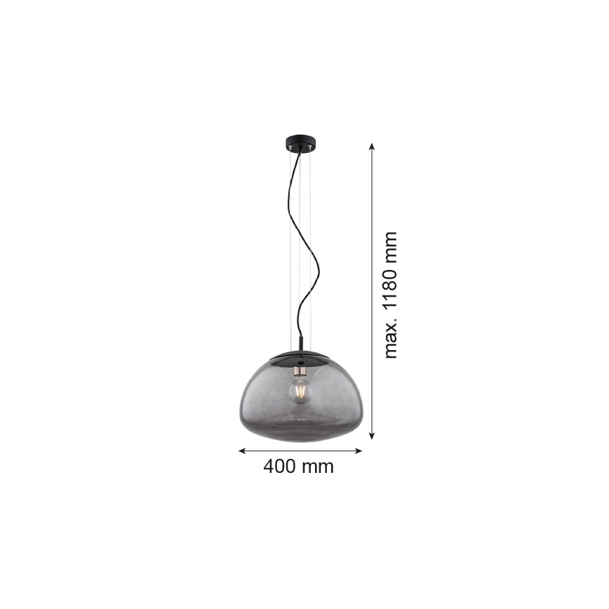 Argon 4350 - Luster na sajli TRINI 1xE27/15W/230V pr. 40 cm crno